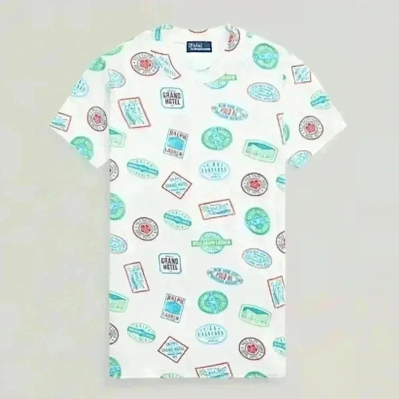 NWT Travel Motif Ribbed Cotton Tee by
Polo Ralph Lauren Sz XXS - Picture 6 of 7